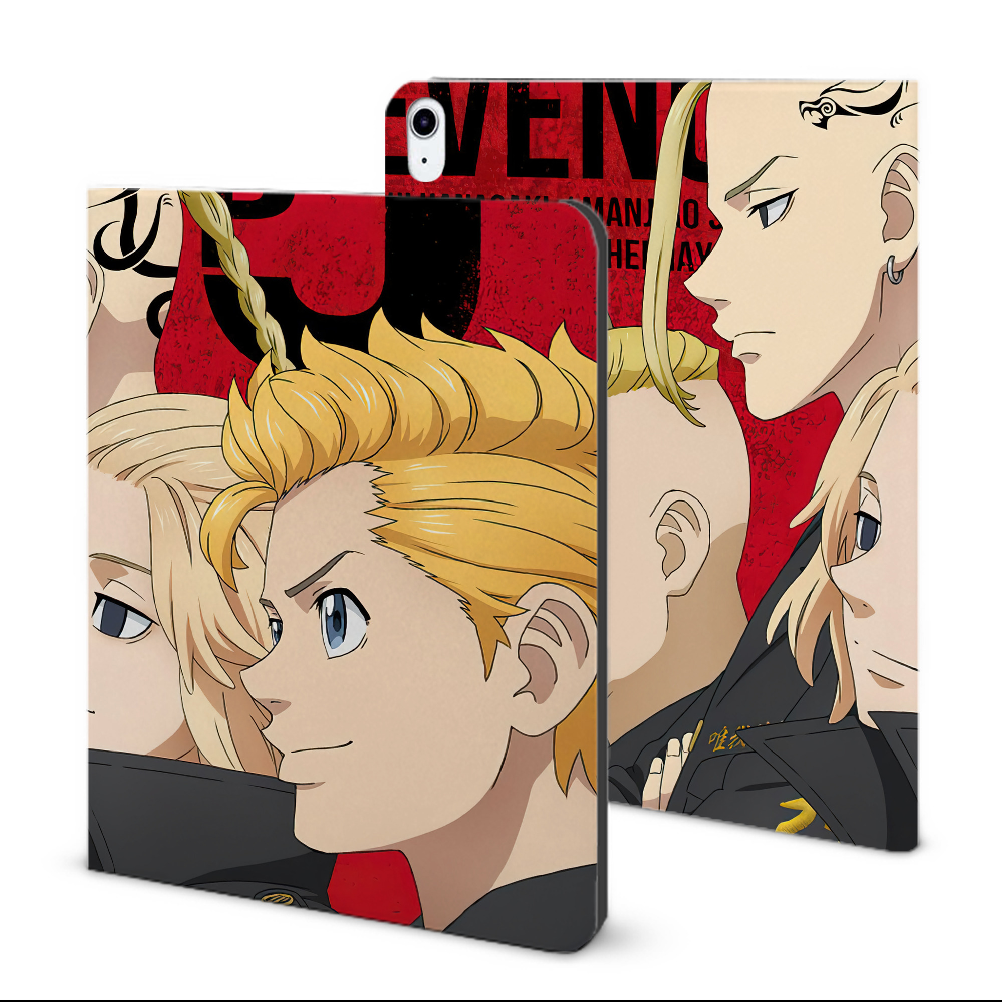 （画像用） 東京リベンジャーズ Tokyo Revengers IPad ケース ブック型 PUレザー TPU 耐衝撃 軽量 薄型 ペン収納なし 全面保護 IPad 各モデル対応